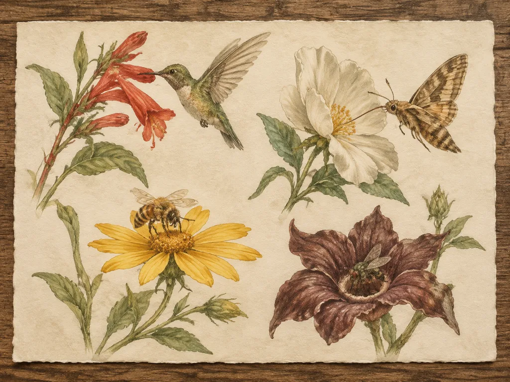 Historische Rosen-Botaniktafel mit sezierter, beschrifteter Blüte
