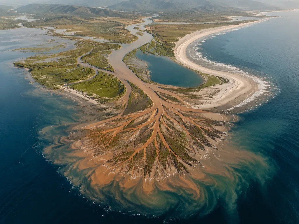 Vergleich von drei Flussdelta-Typen