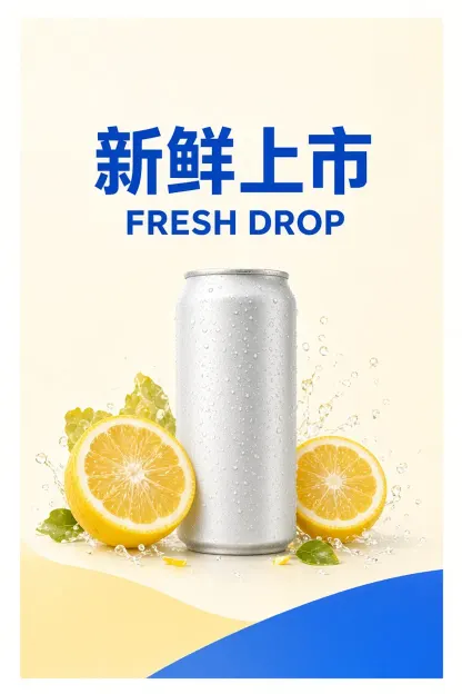 Bilingual Citrus Drink Campaign Poster