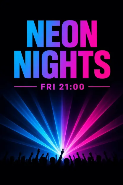 Neon Electronic Music Event Poster