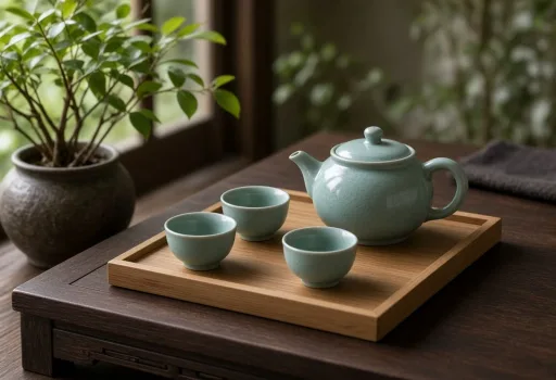 Celadon Tea Set Scene