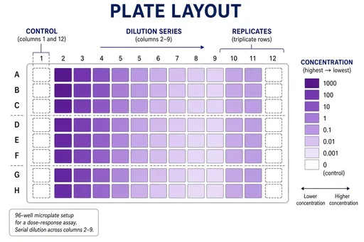 96-well plate assay layout