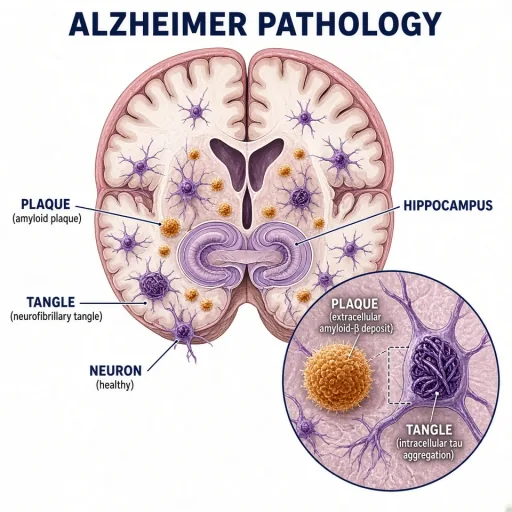 Alzheimer pathology in the hippocampus