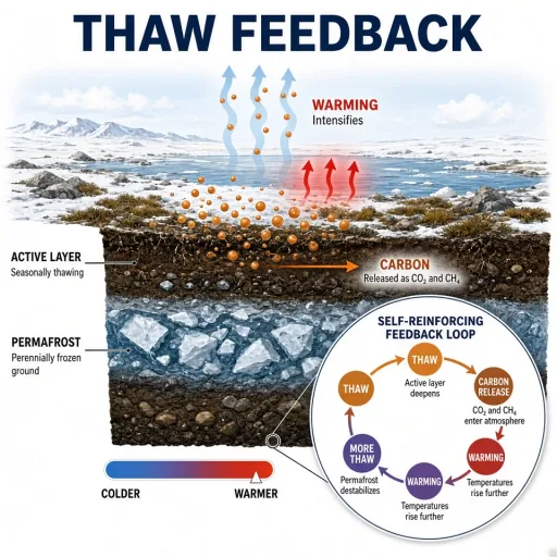 Permafrost thaw feedback