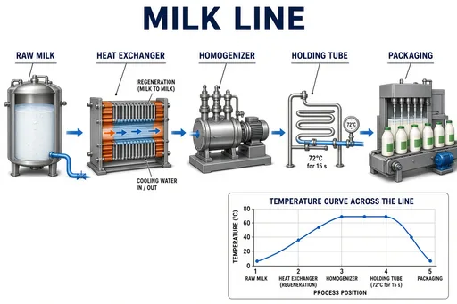 Dairy pasteurization line