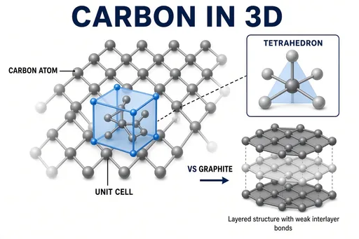 Diamond crystal lattice