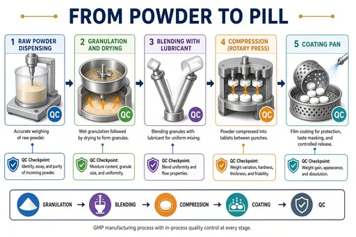 Pharmaceutical tablet manufacturing