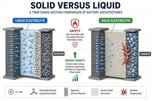 Solid-state versus liquid batteries