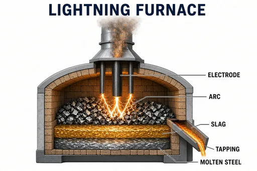 Electric arc furnace steelmaking