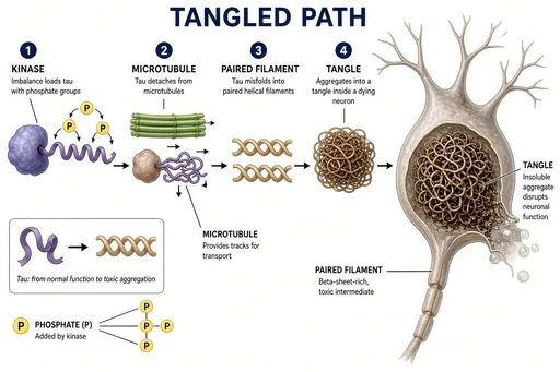 Tau hyperphosphorylation cascade