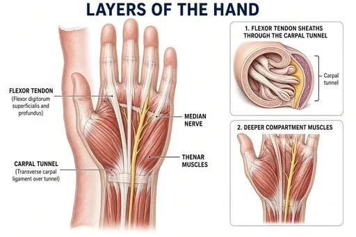 Hand tendon layers