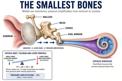 Ear ossicles lever system
