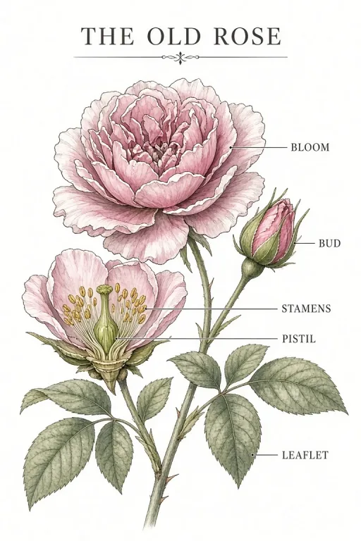 Heritage rose plate