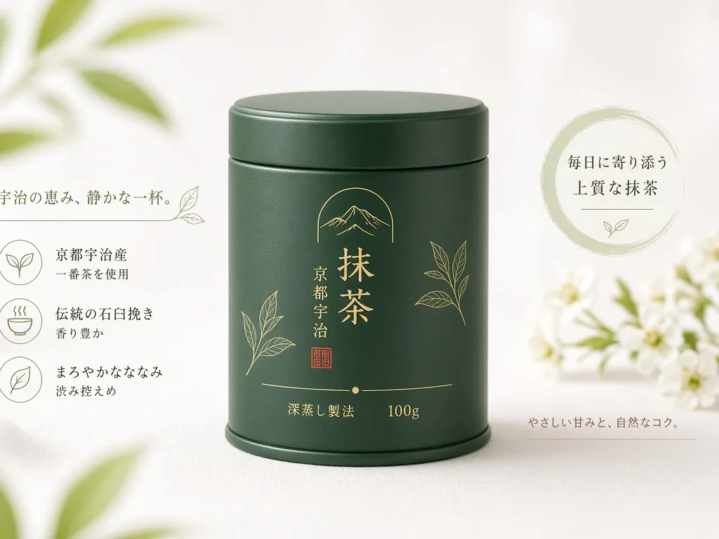 Fiche produit e-commerce japonaise avec une quantité de texte modérée sur fond épuré