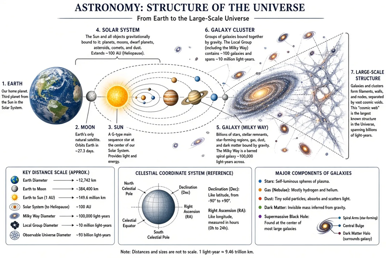 Labeled astronomy diagram illustration